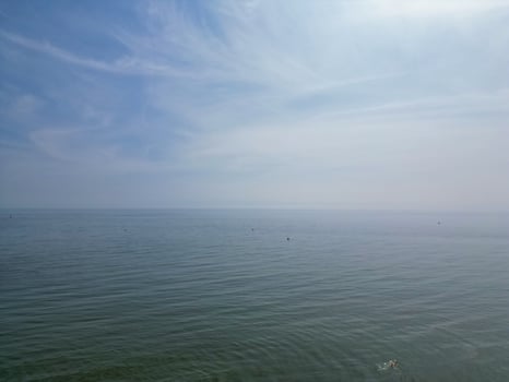 Most Beautiful Aerial View of British Beach and Ocean at Brighton and Hove City of England United Kingdom. High angle Most Wanted British Tourist Attraction Was Captured on May 9th, 2024 photo