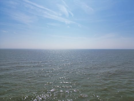 High Angle View of Most Beautiful British Tourist Attraction Sea Front and Ocean of Eastbourne Ocean City of England UK. Aerial Footage Was Captured with Drone's Camera on May 11th, 2024 photo