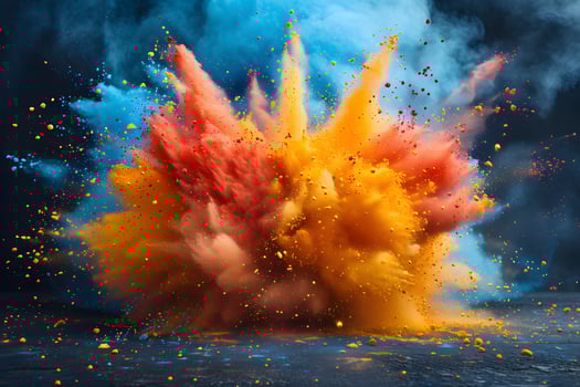 Vivid Explosion of Colorful Powder in Dynamic Motion Art photo
