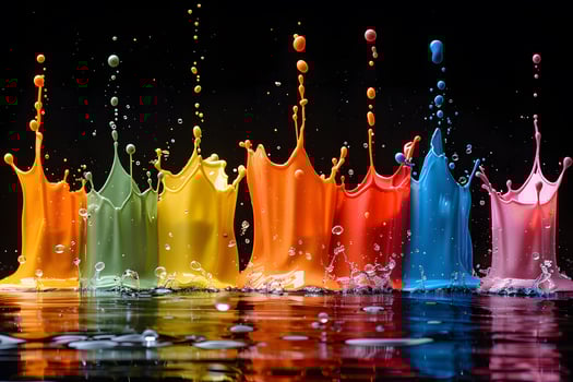 Vibrant Color Splash on Black Background for Creative Designs photo