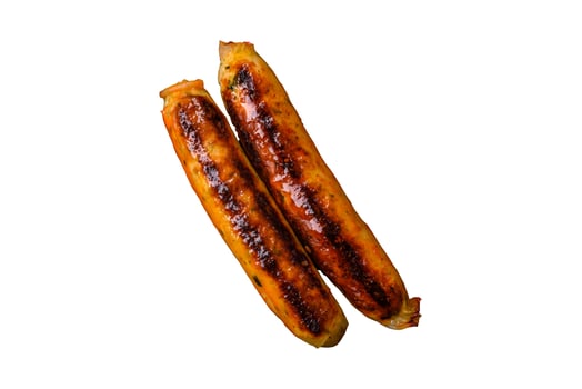 Chicken or pork sausages with salt, spices and herbs photo
