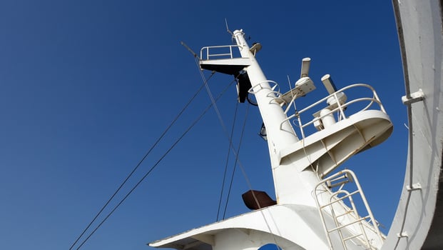 The radars of a ferry towards the Mediterranean islands. photo