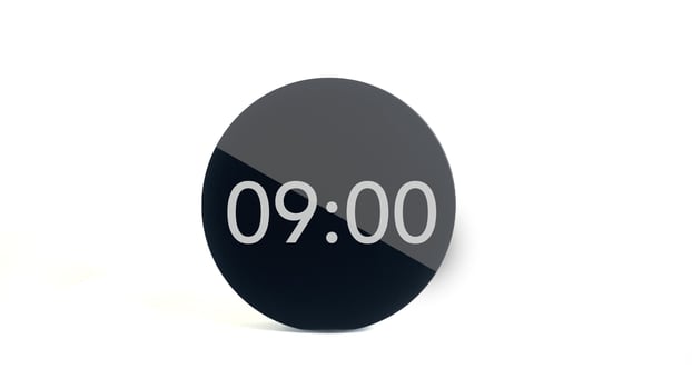 Black and White Circle Digital Clock photo