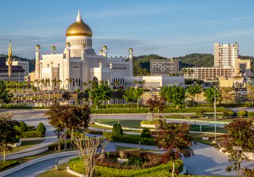 The Omar Ali Saifuddien Mosque located in Bandar Seri Begawan, the capital of Brunei photo