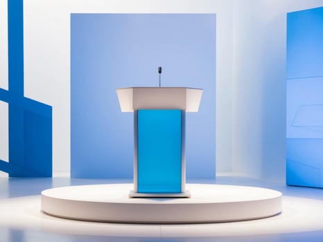 A podium in a room photo