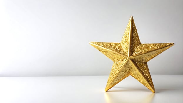 Golden Christmas Star on White Background photo