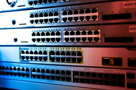Core switch technology in network room place photo