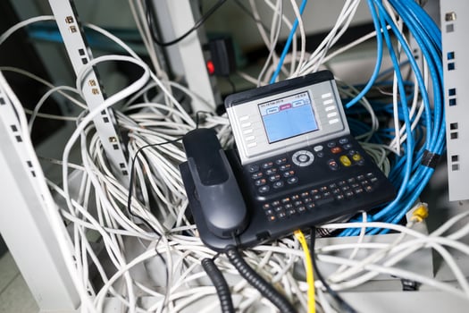 IP phone in network room photo