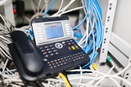 IP phone in network room photo