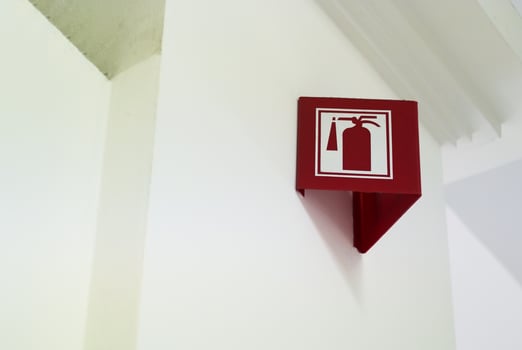 Fire safety symbol on wall photo