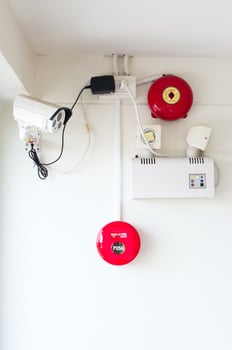 Fire Alarm near door fire with cctv photo