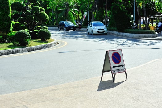 No parking symbol in sun light photo