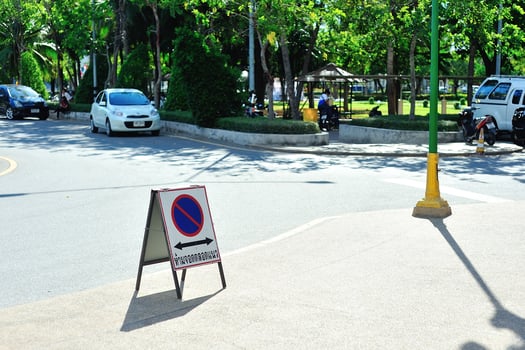 No parking symbol in sun light photo