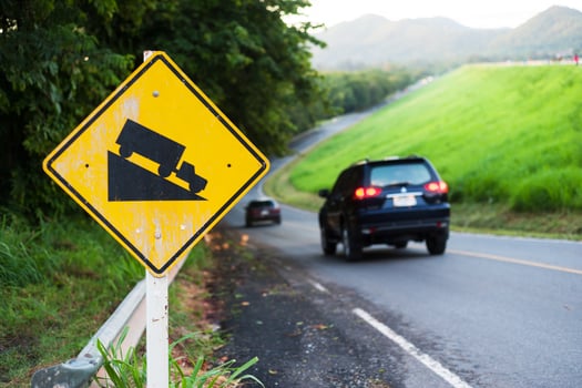 Steep sign symbol warning dangerous photo
