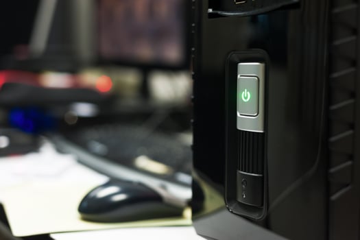 Power computer button in soft light photo