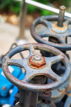 Old Shutoff Valve in sunlight photo