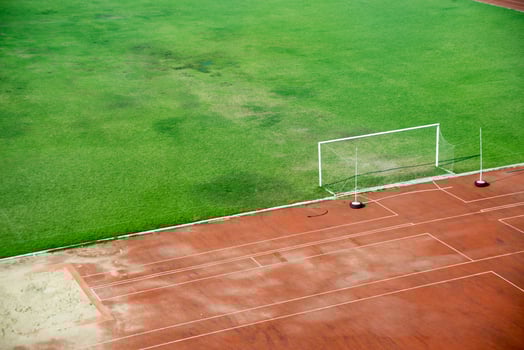 Football field in soft light photo