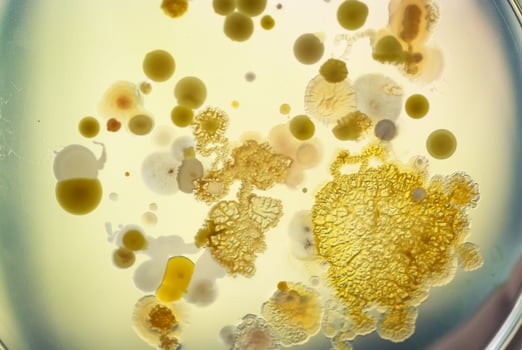 bacteria in soft yellow light . photo