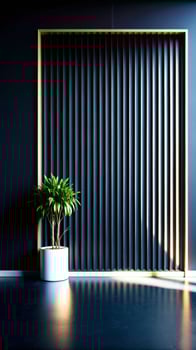 A plant in a potted plant on a wooden wall photo