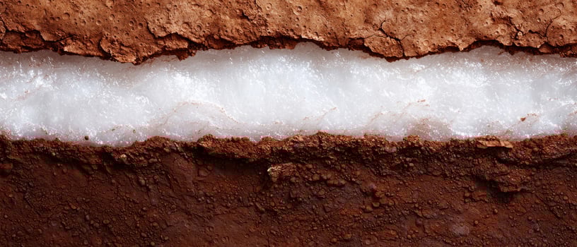 Layers of frozen earth and ice photo