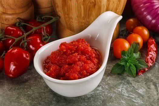 Fresh tomato puree pasta sauce photo