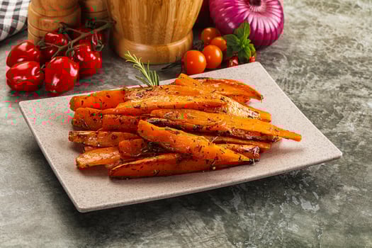 Baked batat with with spices photo