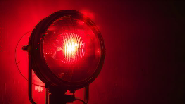Emergency light on wall photo