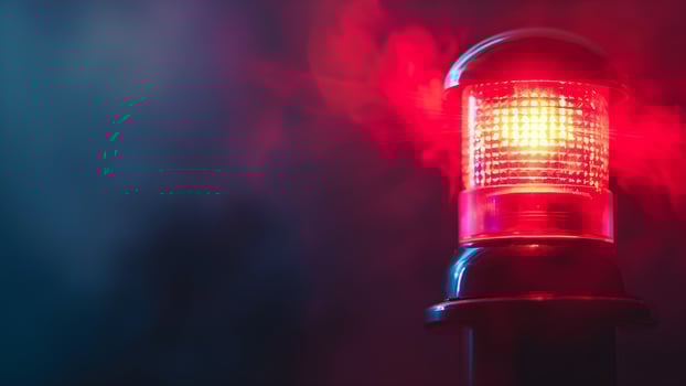 red light on a dark background photo