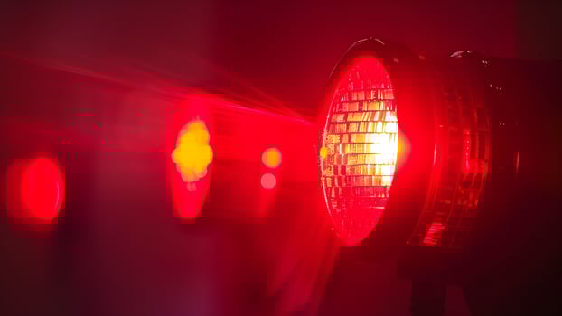 red light on a dark background photo