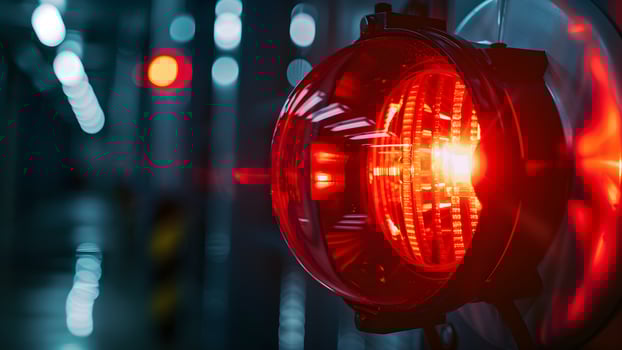 Emergency light on wall photo