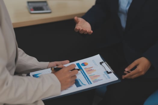 Business Documents, Auditor businesswoman checking searching document legal prepare paperwork or report for analysis TAX time,accountant Documents data contract partner deal in workplace office photo