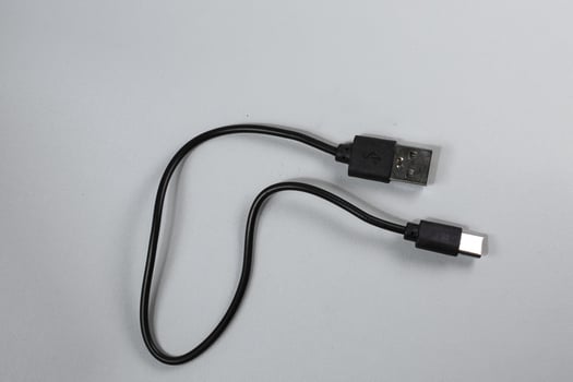 USB Type C cables isolated on white background photo