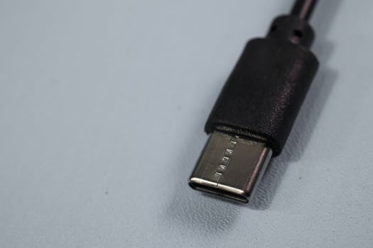 USB Type C cables isolated on white background photo