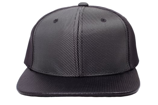 Black Textured Baseball Cap Isolated on White photo
