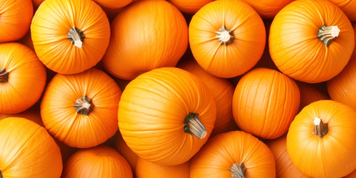 Close-up of vibrant pumpkins showcasing rich orange tones during the autumn harvest season photo