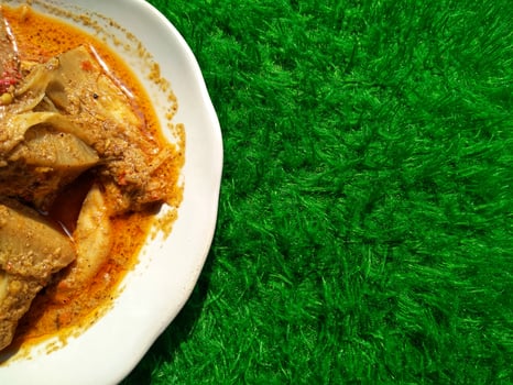 Padang Jackfruit Curry is one of the dishes that must be enjoyed when going to a Padang restaurant. The characteristic of the jackfruit curry is the thick color. photo