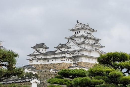 Ancient Architecture of Himeji Castle with Japanese garden in Hyogo Prefecture, Japan photo