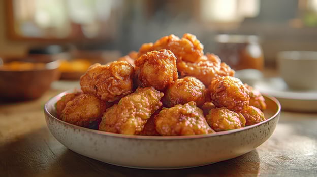 A delicious serving of fried sweet potato fries presented on a plate. photo