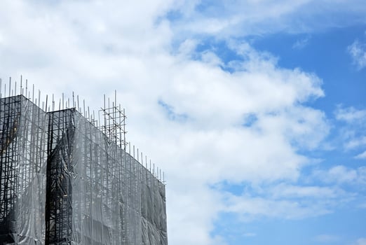 Dust Cover Net of Under Construction Building. photo