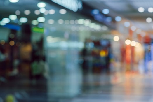 abstract Blurred background Customer shopping at department store with bokeh light. photo