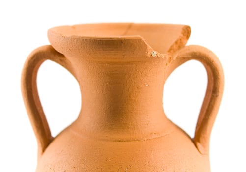 old amphora on white photo
