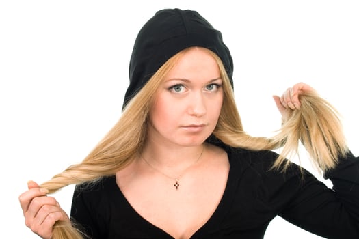 woman in black hood photo