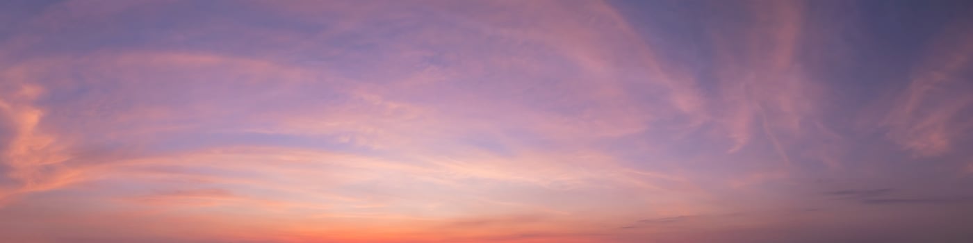 Dramatic panorama sky with cloud on twilight time. photo