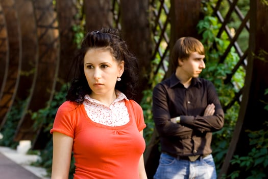 unhappy young couple photo