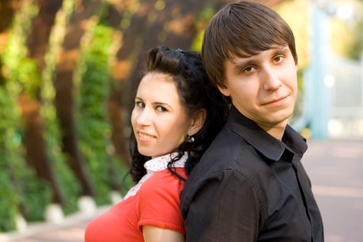 happy attractive couple together photo