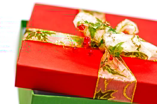 red and green gift box photo