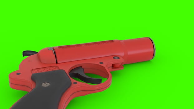 flare gun with green background 1 photo