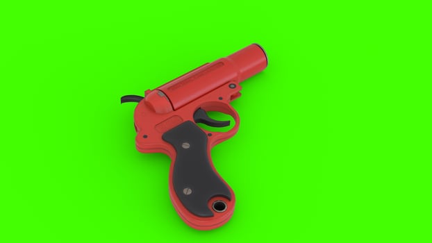 a red gun on a green screen 6 photo