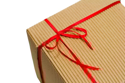 box with red ribbon photo