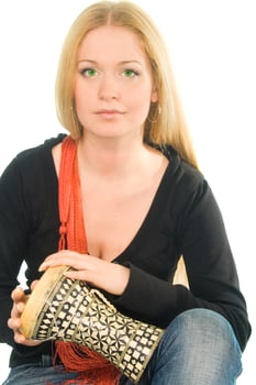 blonde with djemble photo